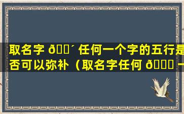 取名字 🐴 任何一个字的五行是否可以弥补（取名字任何 🐒 一个字的五行是否可以弥补缺口）